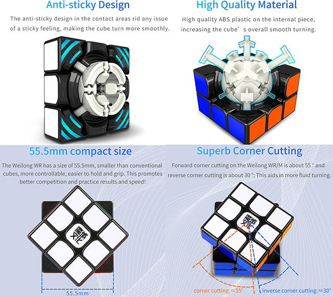 MoYu WeiLong WR M 3x3x3 Magnetic Stickerless Speed Cube